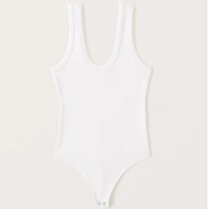 ABERCROMBIE SEAMLESS RIB FABRIC SCOOPNECK TANK TOP BODYSUIT